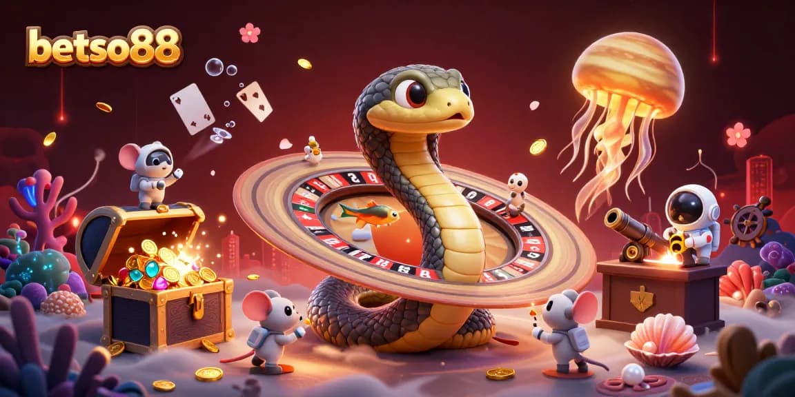 Engage in thrilling betting action with betso88 at a cosmic casino featuring vibrant characters and dynamic game elements.