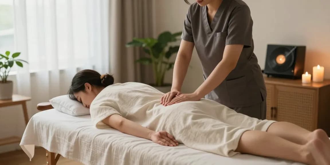 Experience premium 광명출장안마 in a soothing home massage setup with professional therapist.