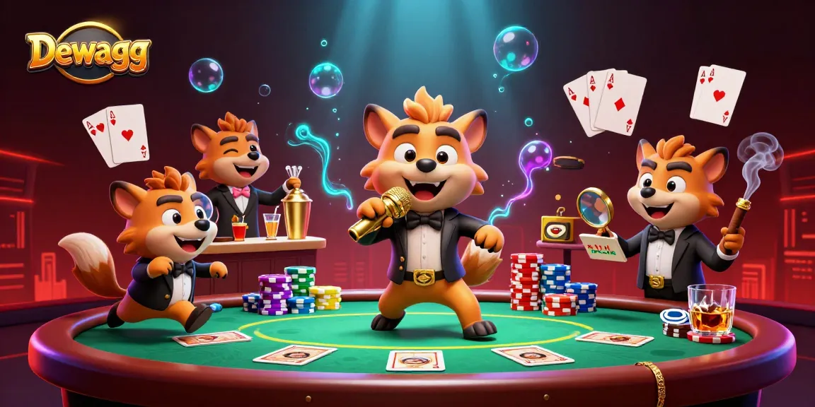 Dewagg showcases a lively casino scene with hyenas performing comedy and serving drinks, illustrating engaging betting vibes.