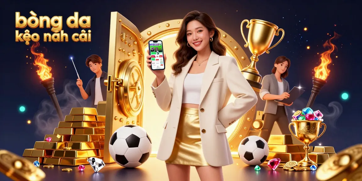 Experience bóng đá kèo nhà cái action with our immersive 3D betting illustration showcasing winning strategies.