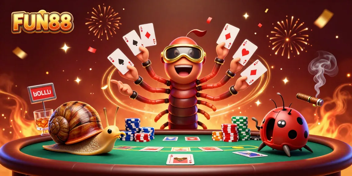 Experience the excitement of FUN88 with a 3D cartoon dealer showcasing vibrant casino action.