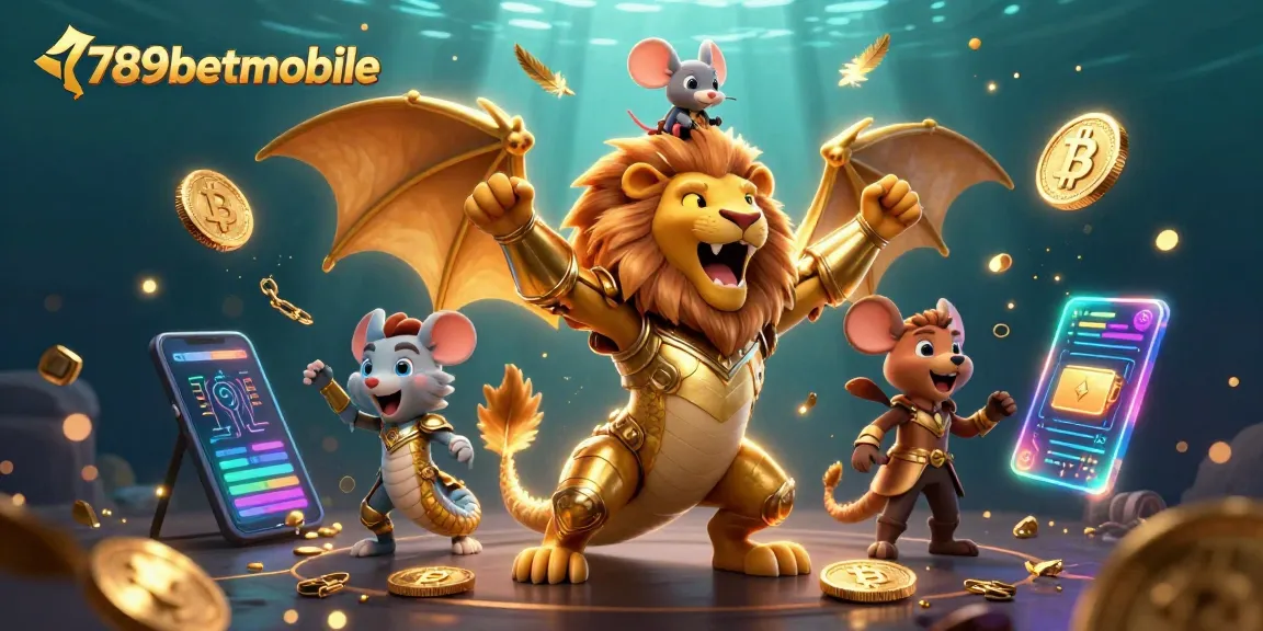 Experience the thrilling world of gaming with 789betmobile in a vibrant, dynamic casino scene.