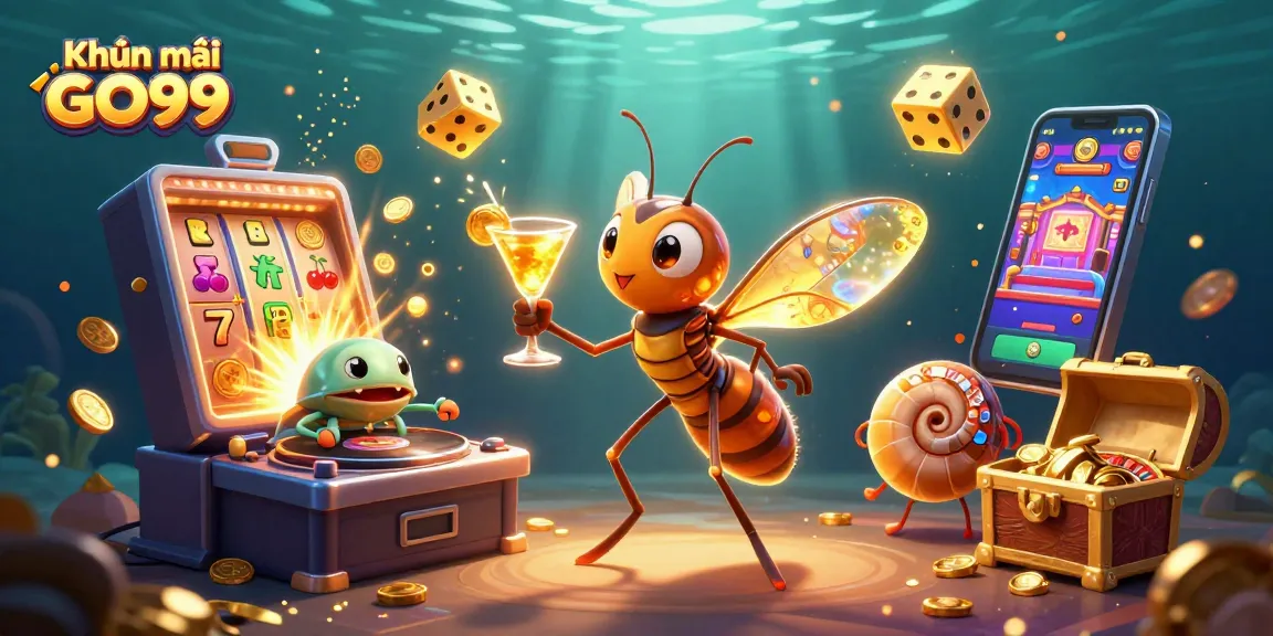 Boost your wins with Khuyến mãi GO99 in this vibrant casino illustration featuring avatars and game elements.