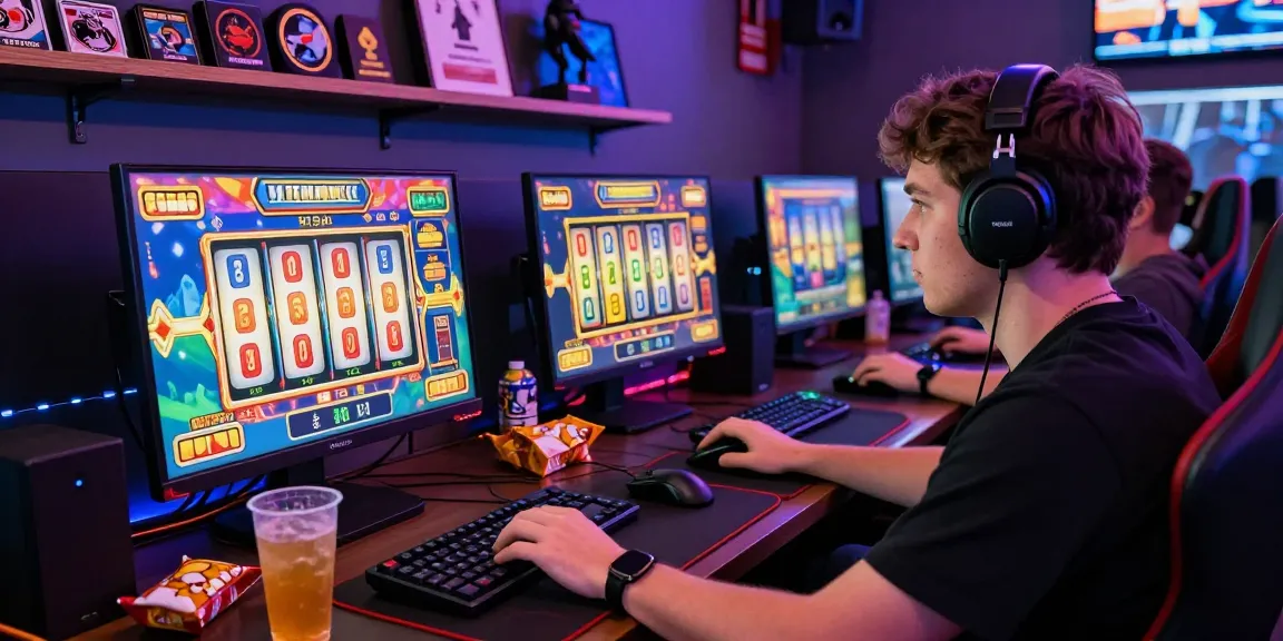 Pengguna slot online menikmati permainan di komputer dengan suasana menarik dan semangat tinggi.