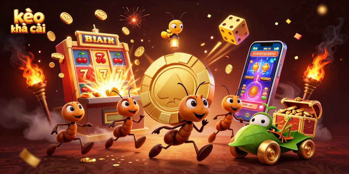 Experience thrilling kèo nhà cái action with ants on a heist amid dazzling casino elements.
