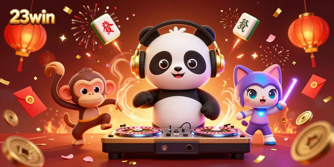 Join the excitement at 23win with lively characters and vibrant casino elements!