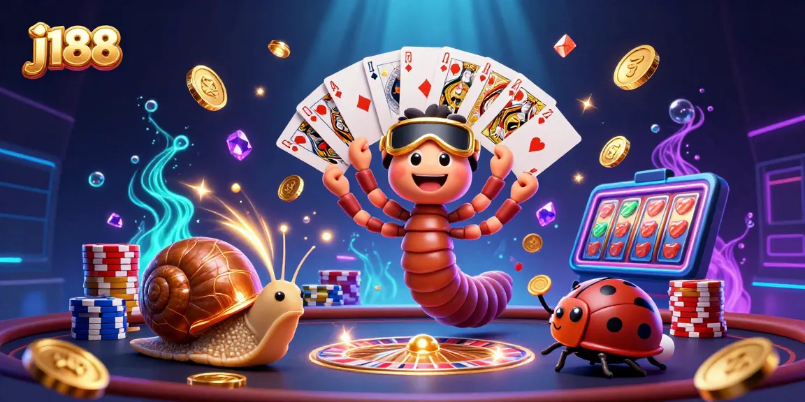 Join the action at j188 with vibrant casino elements and colorful characters in a lively gaming scene.